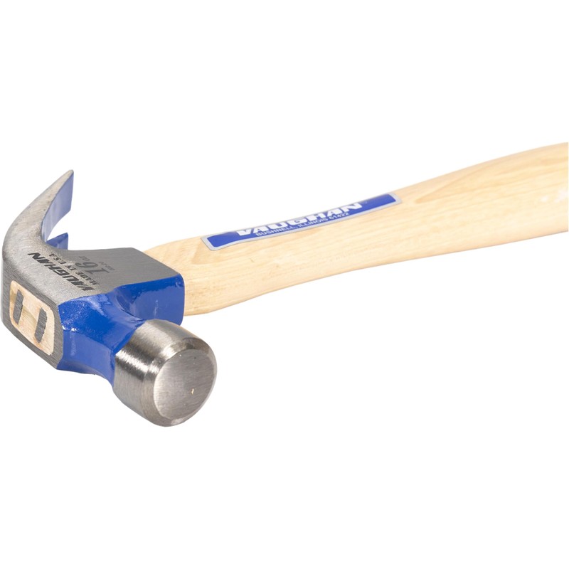 VAUGHAN Curved Claw Nail Hammer, Hickory Handle, 16 oz, Made