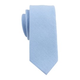 Levao Corbata de algodón para hombre color sólido, Azul (Sky Blue), Talla única
