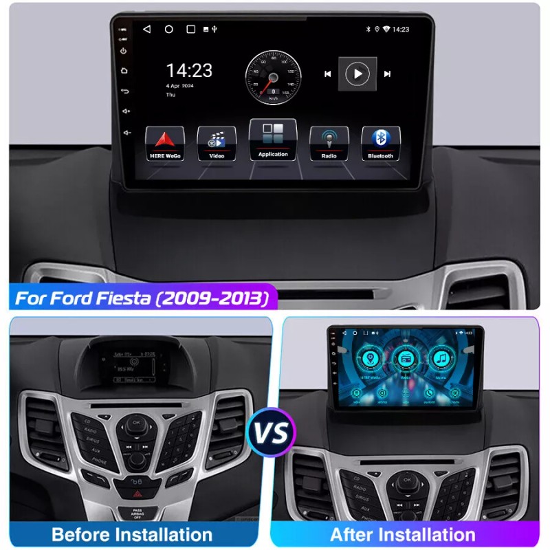 ESSGOO 9'' Android 13 Carplay For Ford Fiesta 2009-2016 Car