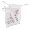 Lunarable Japanese Fabric Pouch Set of 2, Pink Blossoms Butterflies