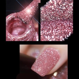 VERONNI Explosion Diamond Gel Nail Polish Reflective Sparkling Nail Gel Bright Glitter Bungee Soak Off UV Nail Gel Broken Diamond Gel Nail Art Manicure(03)