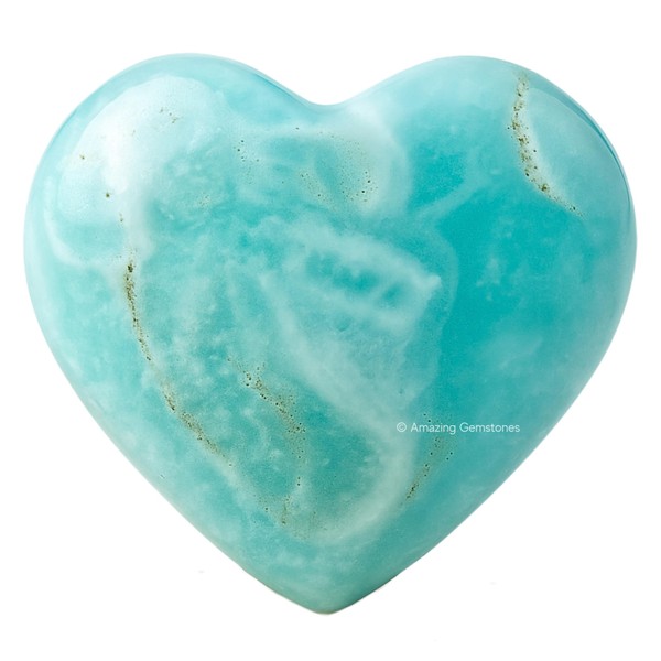Amazing Gemstone Amazing Gemstone Caribbean Calcite Crystal Heart Palm Stone