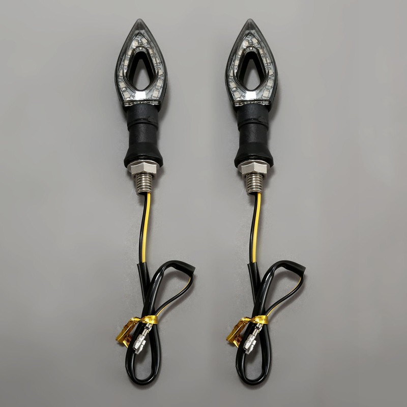 MUXSAM 4PCS Turn Signal Blinker Amber LED Light Indicator Black