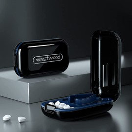 PAIFIEVD Small Pill Cutter, Pill Splitter Pill Cutter for Small or Large Pills, Cuts Vitamins Tablets, Portable Pretty Pill Crusher for Purse Pocket (Black)