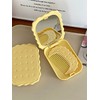 Cheese Cookie Yellow Vanity Table Portable Small Mirror Comb Set