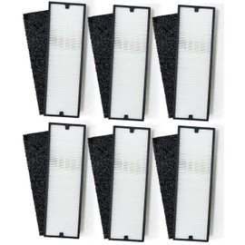 Nispira Particle/Carbon HEPA Filter Set For Blueair Sense+ Sense Air Purifier | Removes Smoke, Chemical VOCs, Odor, Pet Dander | 6 Sets