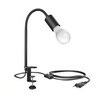 ledscom.de LELE Clamp Light with Gooseneck Black + E27 LED