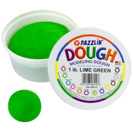 Hygloss Products Play Dough, Safe & Non-Toxic Modelling Dough for Arts & Crafts, Learn & Play, Unscented, 1lb. Lime Green