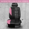 CAR PASS Pink Leather Seat Covers,Girly Quilting Pretty Cute Car