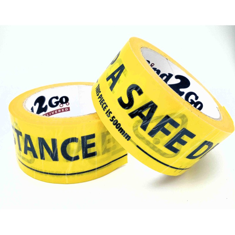Safety Tape Social Distance Yellow Black Floor Tape 500mm wording