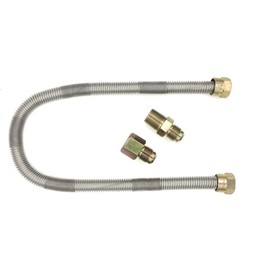 Dante Products 1/2" X 48" Whistle-Free Stainless Gas Connector Hose for NG or LP Fire Pits, Fireplaces and Appliances
