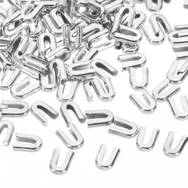 PATIKIL 100 Pieces 5mm 3/16 Inch Wide Spiral Boning Tips for Sewing, Galvanized Carbon Steel Corset Boning Tips Covers End Cap for Costume Wedding Dress, Silver Tone