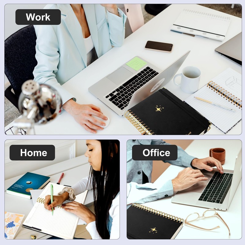 Yoment Leather Spiral Notebooks for Work 5 Subject Notebook College