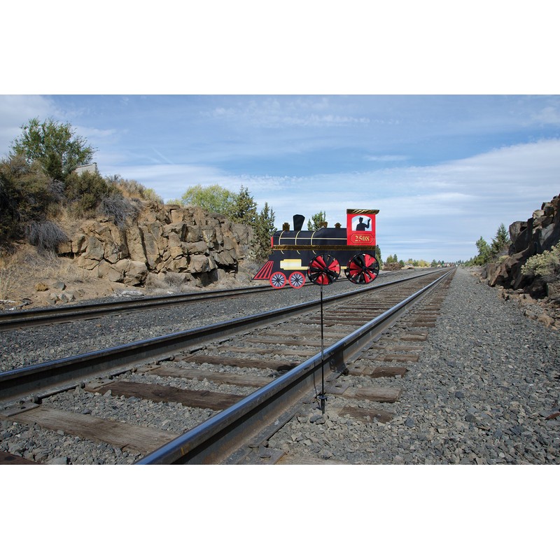 In the Breeze 2508 Steam Engine Ground Spinner-Garden Decoration