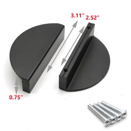 Autuwintor Half Moon Drawer Pulls, Cabinet Handles Black 2.52" Hole Spacing(3.11" Length) Semicircle Cabinet Handle,Finger Pulls for Cabinets w Screws,Space Aluminum Semi Circle Cabinet Pulls,12 Pack