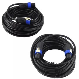 STARAUDIO 2-Pack Speakon to Speakon Cable 50ft 12 Gauge AWG Wire Audio Speaker AMP Cables