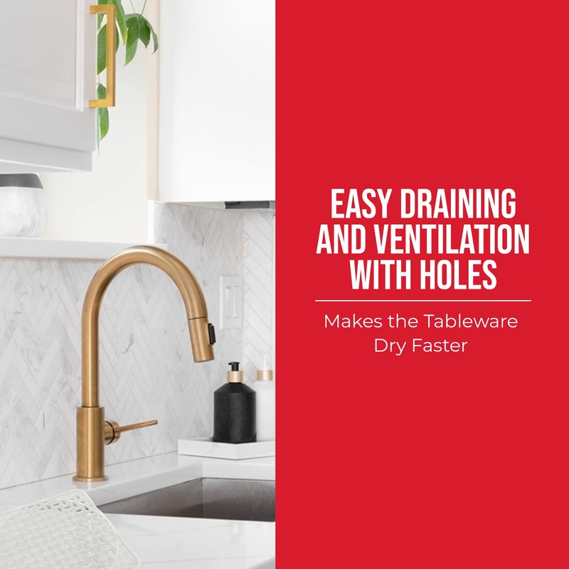 Casa & Casa PVC Sink Mat, Dish Drying Mat for