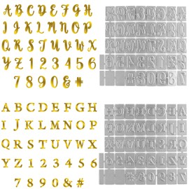 2PCS Glimmer Hot Foil Plate,Morden Script Alphabet Letter Numbers Metal Foil Plate Dies for Card Making Paper Crafts Embossing Scrapbooking Arts Crafts Scrapbooking Supplies Handmade Crafts Album Deco
