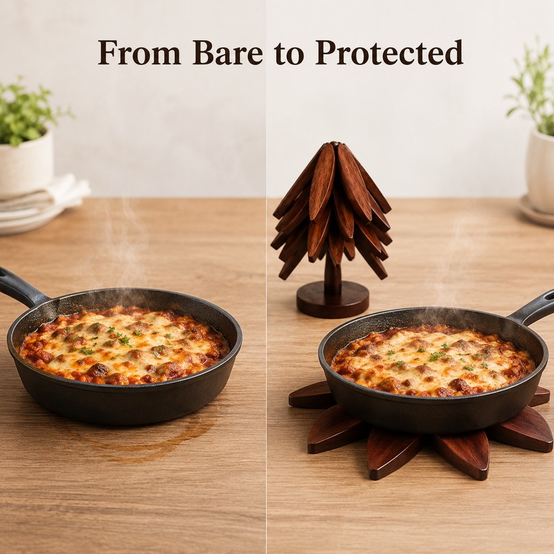 Wooden Trivets for Hot Dishes Decorative Christmas Tree Shape, Kitchen