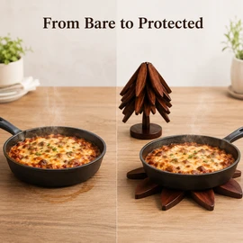 Wooden Trivets for Hot Dishes Decorative Christmas Tree Shape, Kitchen Wood Tree Trivet for Hot Pots and Pans 8” Heat Resistant
