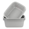 Fiazony 14-Quart Gray Plastic Wash Tub/Dish Pan Basin, Set of