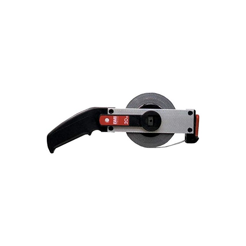 BMI 501021030A Steel/Plastic/Aluminium Frame Measuring Tape, White/Black/Silver, 30 m x