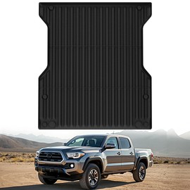 OEDRO Truck Bed Mat Fit for 2024 Toyota Tacoma 5FT, TPE All Weather 2024 Tacoma 5FT Heavy Duty Pickup Bed Liner Accessories, Black