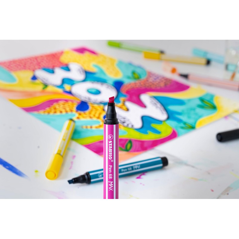 Premium Fibre-Tip Pen with Chisel Tip - STABILO Pen 68