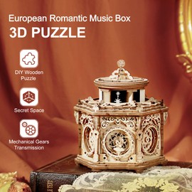RoWood 3D Wooden Puzzles for Adults, Music Box Brain Teaser Mechanical Model Kits, Gift for Teens Girls Women on Birthday/Valentine's Day/Christmas- Secret Garden