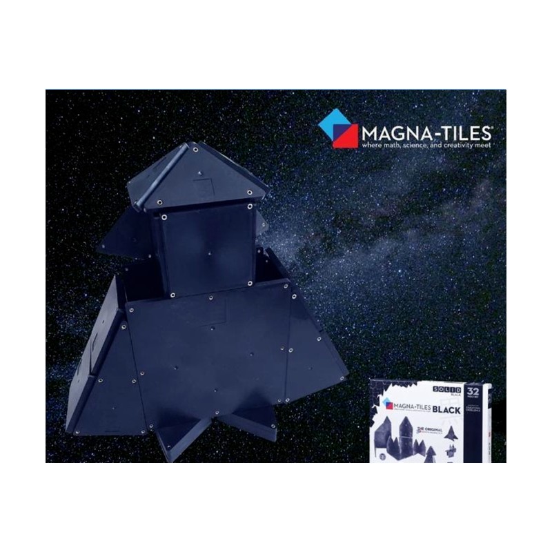 Magna-Tiles Rare Solid BLACK Magna-Tiles 32-Piece Black toy set (15032)