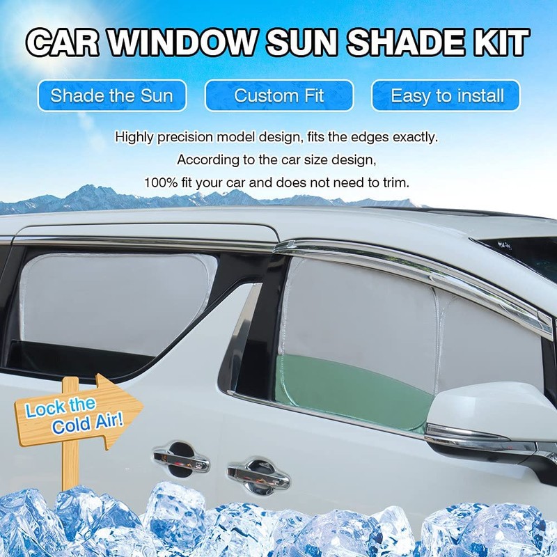 T TGBROS Car Window Shades for Chrysler Pacifica 2017-2025 Windshield