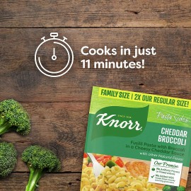 Knorr Pasta Sides Cheddar Broccoli Fusilli Pasta, Family Size Cooks in 11 Minute