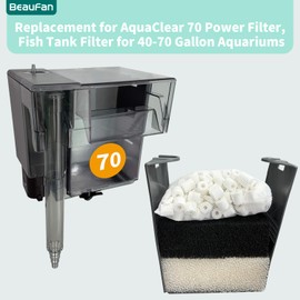 beaufan 4 Set of Three-Stage Filtration Tank Filter Maintenance Kit, Replacement for AquaClear 70 Power Filter, Fish Tank Filter for 40- to 70-Gallon Aquariums