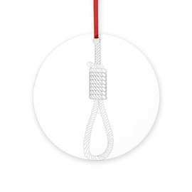 CafePress Noose Sketch Round 4" MDF Holiday Ornament