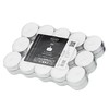 EDZARD Pack of 30 Tea Lights White Premium Wax Aluminium