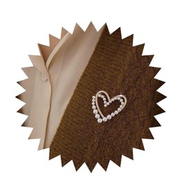 Inilbran Boho Crystal Heart Brooch Pin Gold Rhinestone Heart Brooch Vintage Pearl Love Heart Brooch Lapel Pin Wedding Pearl Cz Heart Lapel Pins Brooch Jewelry for Women and Girls Gifts