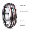 VAKKI Mens Tungsten Rings with Hawaiian Koa Wood and Abalone