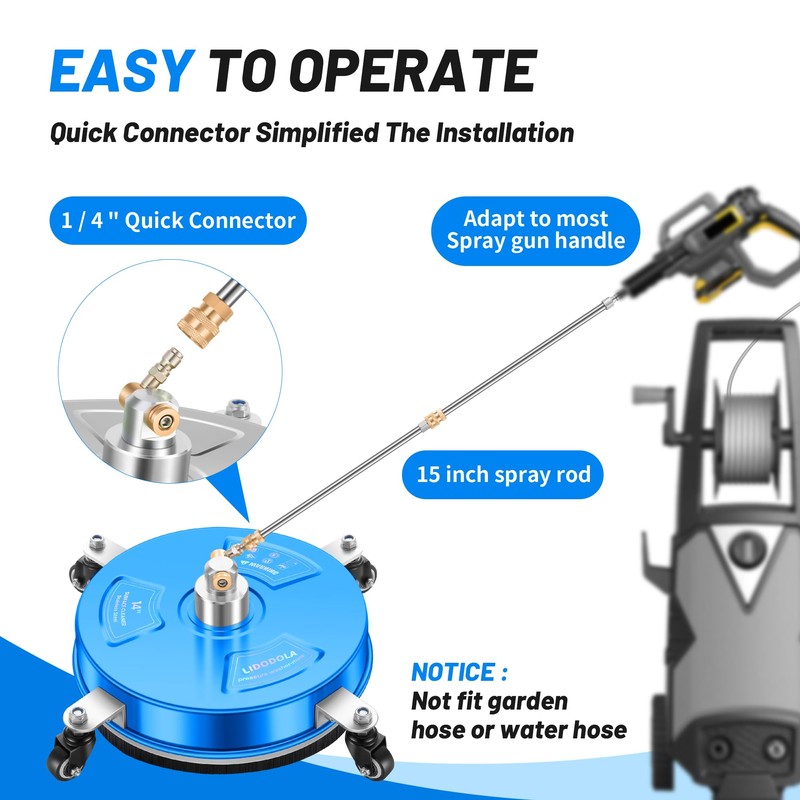 LidoDola 20'' Pressure Washer Surface Cleaner with 4 Wheels -