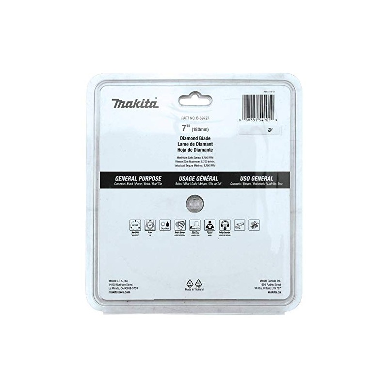 Makita B-69727 7" Diamond Blade, Turbo, General Purpose