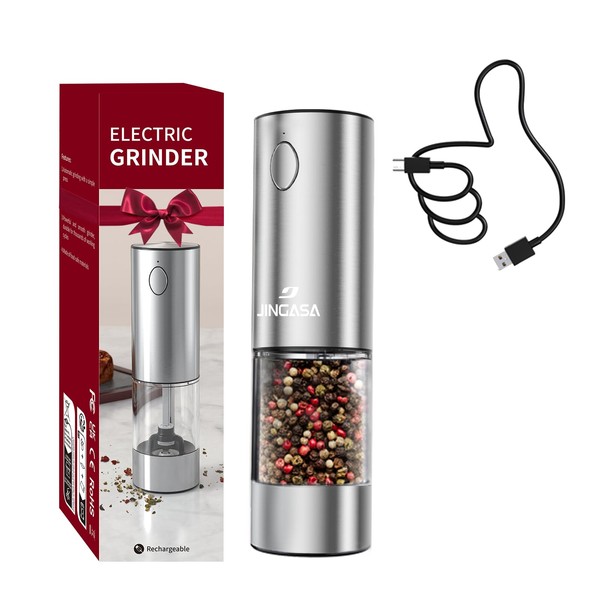 [Upgraded Larger Capacity] Electric Salt and Pepper Grinder Set with