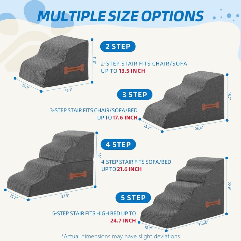 5-Step Spliceable Pet Stairs: Indoor& Outdoor Multi-Use with a Removable
