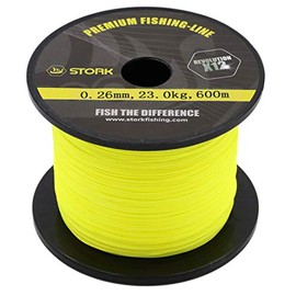 Stork Revolution 12-Fold Braided Premium Fishing Line 600 m (Yellow, 17.6 kg / 0.22 mm)