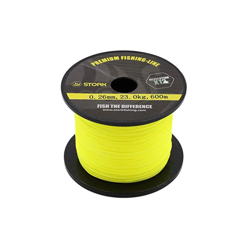 Stork Revolution 12-Fold Braided Premium Fishing Line 600 m (Yellow,