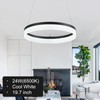 Buccleuch Black LED Chandelier, Dimmable Round Chandelier for Dining Room