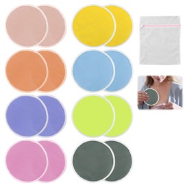 Reusable Breast Pads, 16 Pcs Washable Nursing Pads, Nipple Pads, Reusable Organic Bamboo Breast Pads with Small Laundry Bag, Eco Pads for Breastfeeding, Soft, Absorbent, Hypoallergenic