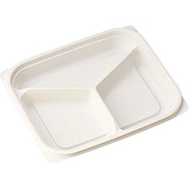 Chuo Kagaku CT Delican 18-15 Disposable Containers, Made in Japan, 3 Compartments, Pack of 50, Size: Approx. 6.9 x 5.8 x 0.9 inches (17.6 x 14.8 x 2.2 cm), White
