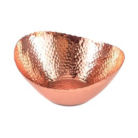 Monarch Abode 36604 Hand Hammered Metal Decorative Bowl, Modern Centerpiece Fruit Bowl for Kitchen Counter, 7.5 inch, Copper Plated