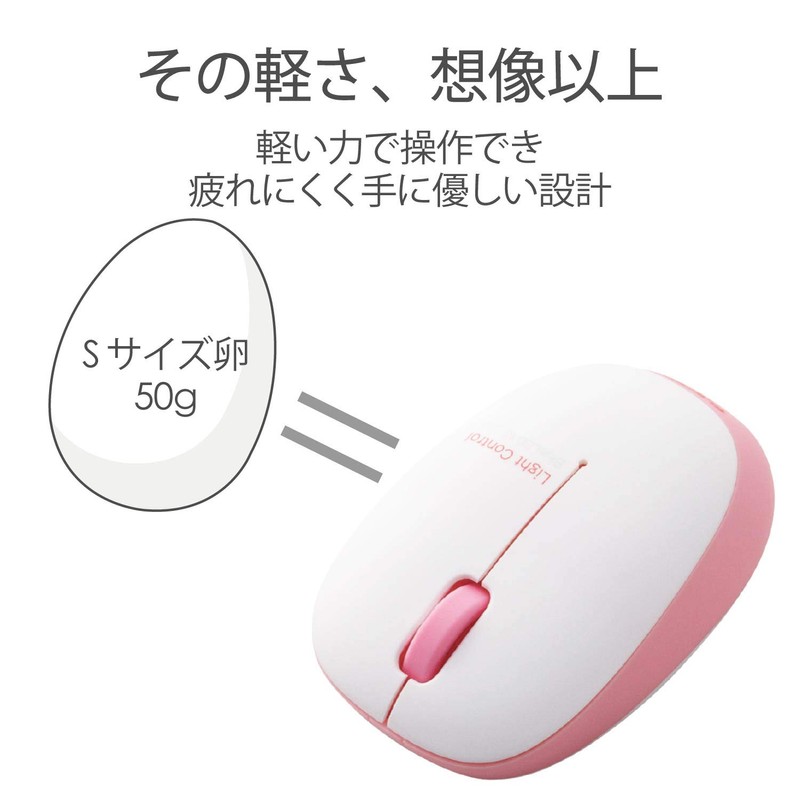 Elecom M-BL20DBPN Wireless Mouse (Receiver Included), Small, Small, 3 Buttons,