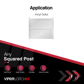 Safetech Hardware ViperX5-2 Two-Sided Gate Latch | Wrap Around Design - No Post Drilling | Padlock Lockable | Left & Right Reversible | Double Gate Access w/Push Button | 2” Vinyl & Aluminum - White