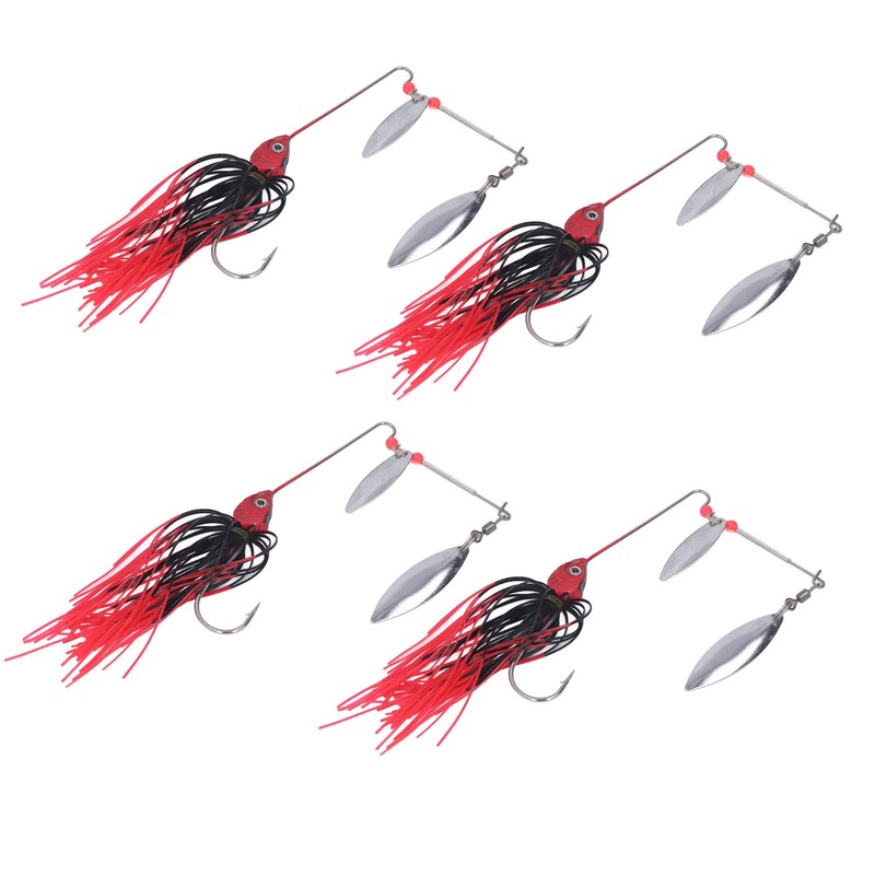 4pcs Fishing Rotating Sequin Aluminum Alloy Composite Beard Lures for